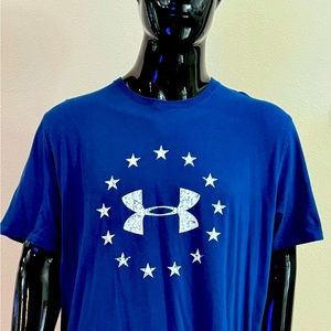 Blue and White Under Armour Flag t-shirt